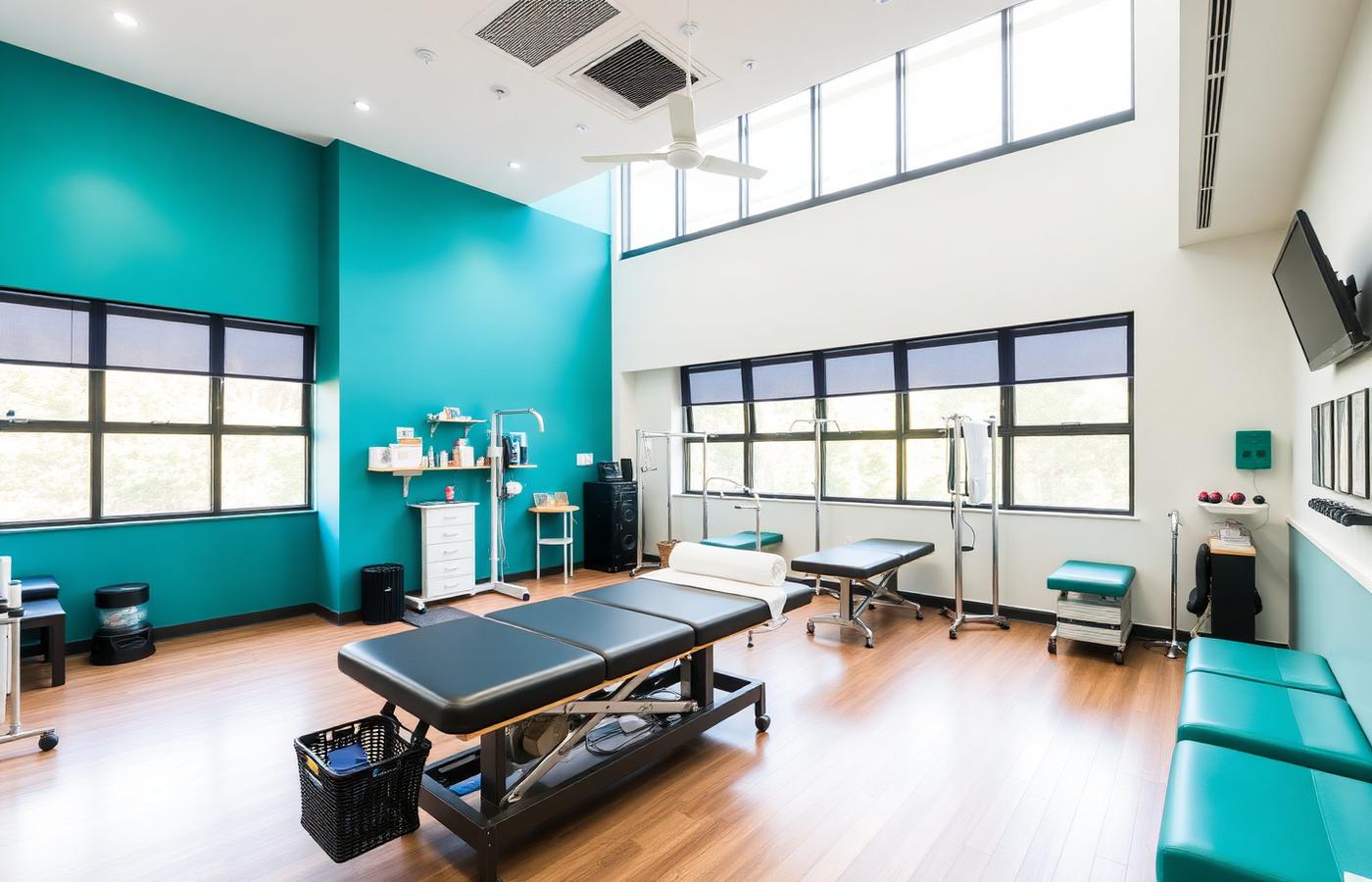 Modern physiotherapy clinic interior